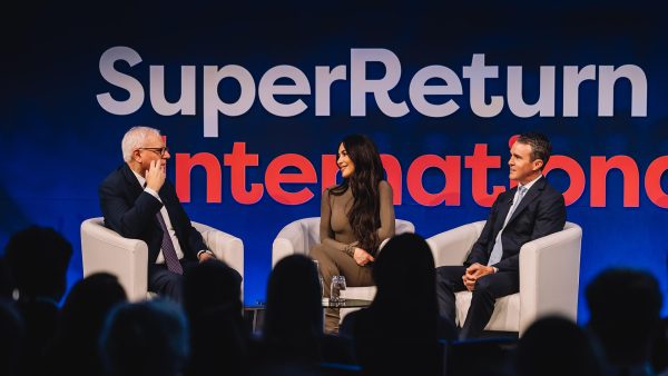 Worlds collide as Kim Kardashian attends SuperReturn International, the world’s largest event for private equity, to discuss her new fund.