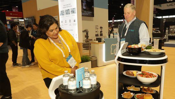 Hospitality robots demonstrate their serving capabilities at the National Restaurant Association Show, the premier event for North America’s foodservice industry.